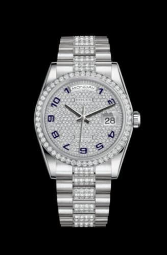 Rolex Day-Date 36 Platinum Diamonds / President Diamond / Paved