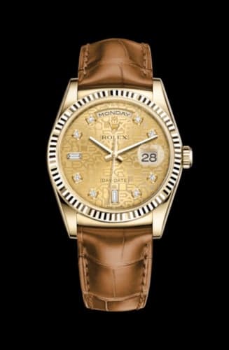 Rolex Day-Date 36 Yellow Gold / Strap / Champagne Computer
