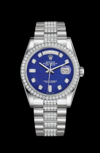 Rolex Day-Date 36 Platinum Diamonds / President Diamond / Lapis