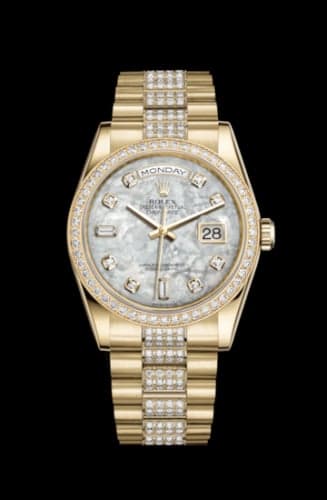 Rolex Day-Date 36 Yellow Gold Diamonds / President Diamonds / MOP