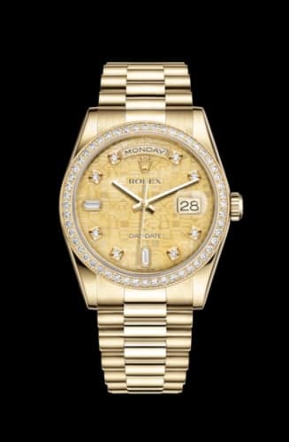 Rolex Day-Date 36 Yellow Gold Diamonds / President / Champagne MOP Computer