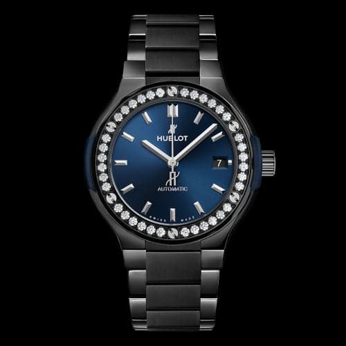 Hublot Classic Fusion 38 Ceramic - Diamond / Blue / Bracelet