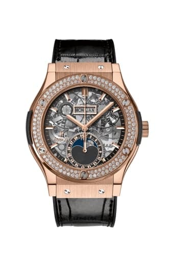 Hublot Classic Fusion Aerofusion Moonphase King Gold - Diamond / Alligator