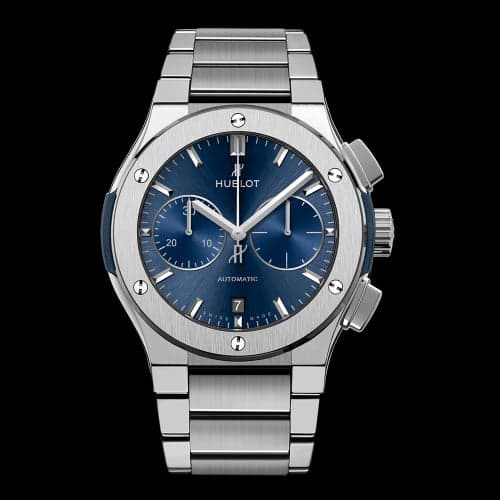 Hublot Classic Fusion 45 Chronograph Titanium / Blue / Bracelet