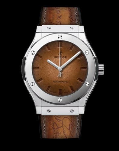 Hublot Classic Fusion 45 Berluti Scritto Platinum / Brown