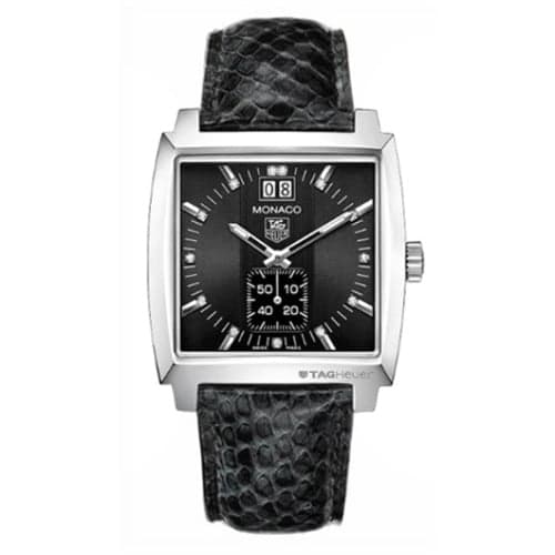 TAG Heuer Monaco Quartz Big Date Stainless Steel / Black / Python