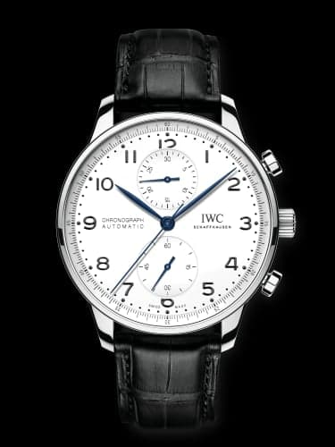 IWC Schaffhausen Portugieser Chronograph "150 Years" Stainless Steel / White