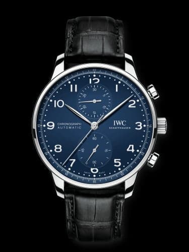 IWC Schaffhausen Portugieser Chronograph "150 Years" Stainless Steel / Blue