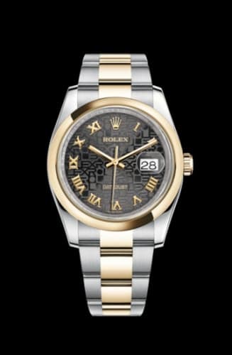 Rolex Datejust 36 Rolesor Yellow Domed / Oyster / Black Computer Roman