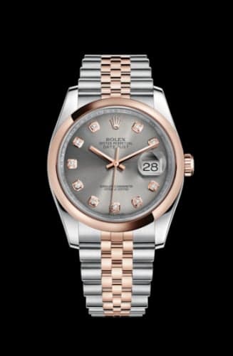 Rolex Datejust 36 Rolesor Everose Domed / Jubilee / Steel Diamond