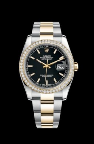 Rolex Datejust 36 Rolesor Yellow Diamond / Oyster / Black