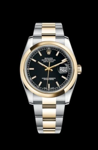 Rolex Datejust 36 Rolesor Yellow Domed / Oyster / Black