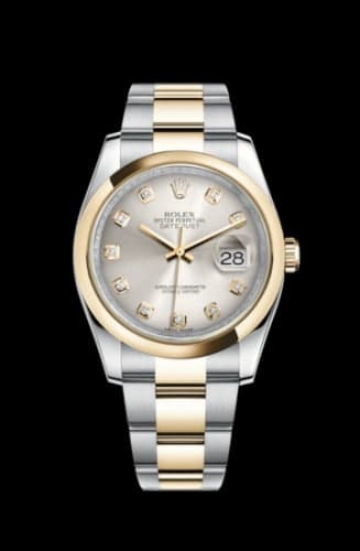 Rolex Datejust 36 Rolesor Yellow Domed / Oyster / Silver Diamond