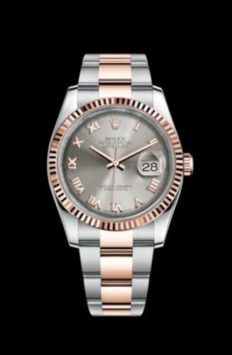 Rolex Datejust 36 Rolesor Everose Fluted / Oyster / Steel Roman