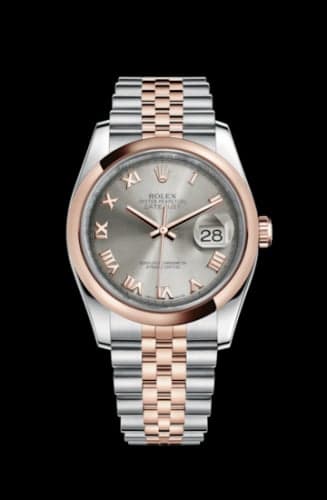 Rolex Datejust 36 Rolesor Everose Domed / Oyster / Steel Roman