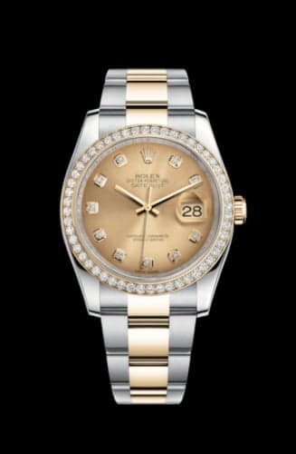 Rolex Datejust 36 Rolesor Yellow Diamond / Oyster/ Champagne Diamond