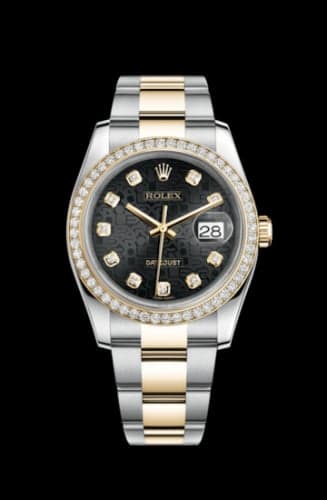 Rolex Datejust 36 Rolesor Yellow Diamond / Oyster / Black Computer