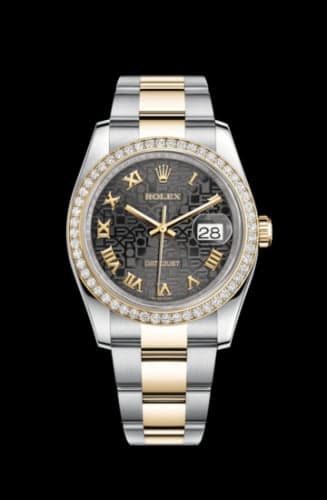 Rolex Datejust 36 Rolesor Yellow Diamond / Oyster / Black Computer Roman