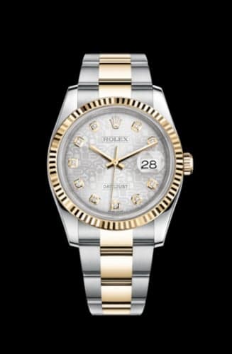 Rolex Datejust 36 Rolesor Yellow Fluted / Oyster / Silver Computer