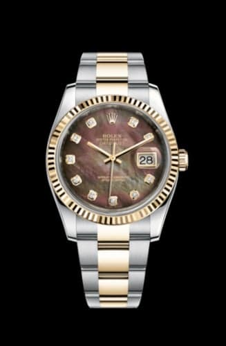 Rolex Datejust 36 Rolesor Yellow Fluted / Oyster / Black MOP