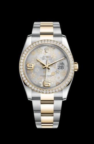 Rolex Datejust 36 Rolesor Yellow Diamond / Oyster / Silver Floral