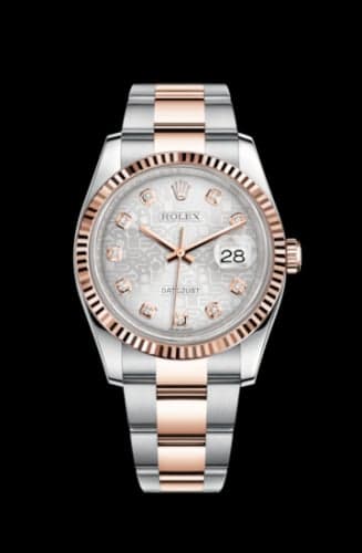 Rolex Datejust 36 Rolesor Everose Fluted / Oyster / Silver Computer