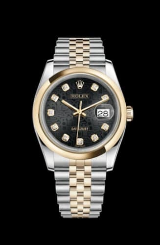 Rolex Datejust 36 Rolesor Yellow Domed / Jubilee / Black Computer