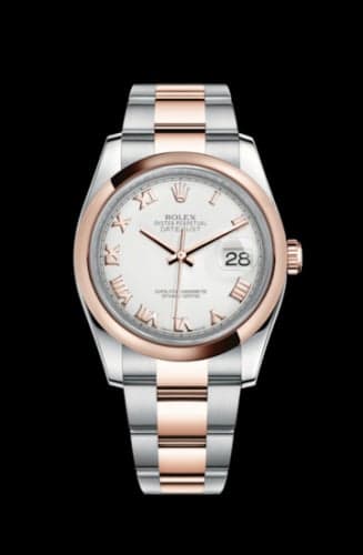 Rolex Datejust 36 Rolesor Everose Domed / Oyster / Ivory Roman