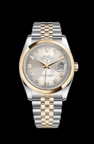 Rolex Datejust 36 Rolesor Yellow Domed / Jubilee / Silver Diamonds