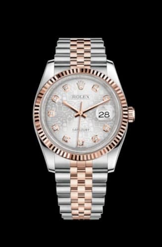Rolex Datejust 36 Rolesor Everose Fluted / Jubilee / Silver Computer