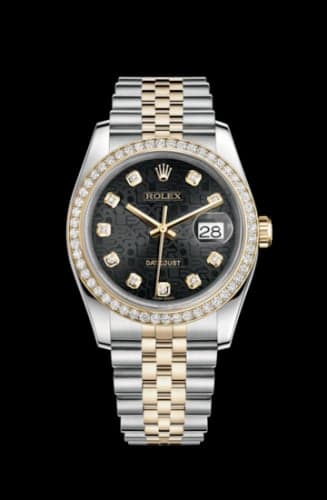 Rolex Datejust 36 Rolesor Yellow Diamond / Jubilee / Black Computer