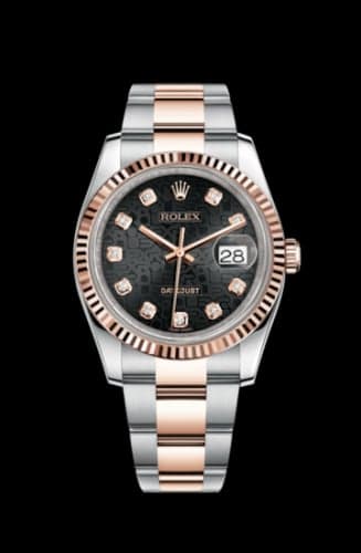 Rolex Datejust 36 Rolesor Everose Fluted / Oyster / Black Computer