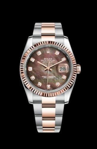 Rolex Datejust 36 Rolesor Everose Fluted / Oyster / Black MOP