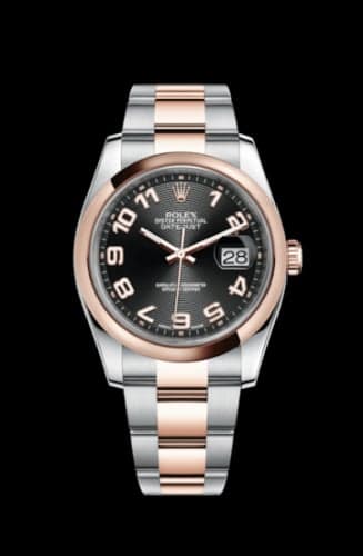 Rolex Datejust 36 Rolesor Everose Domed / Oyster / Black Arabic