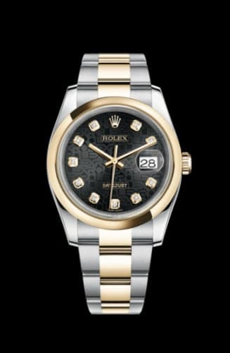 Rolex Datejust 36 Rolesor Yellow Domed / Oyster / Black Computer
