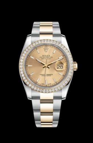 Rolex Datejust 36 Rolesor Yellow Diamond / Oyster / Champagne