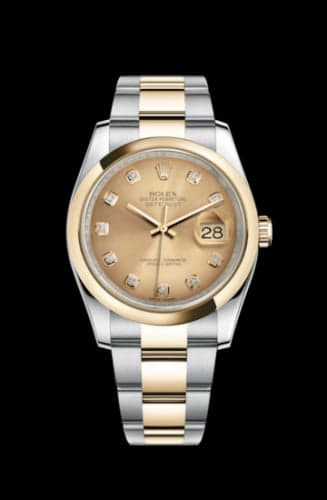 Rolex Datejust 36 Rolesor Yellow Domed / Oyster / Champagne Diamonds