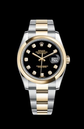 Rolex Datejust 36 Rolesor Yellow Domed / Oyster / Black Diamond