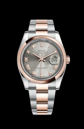 Rolex Datejust 36 Rolesor Everose Domed / Oyster / Steel Roman