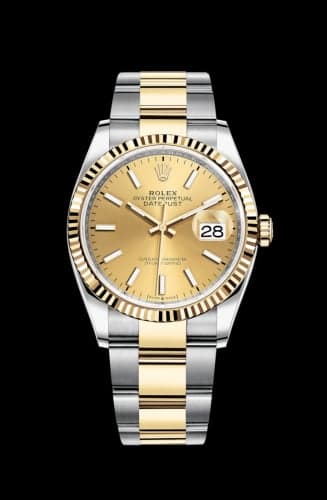 Rolex Datejust 36 Stainless Steel / Yellow Gold / Fluted / Champagne / Oyster