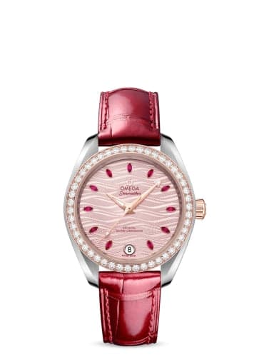 Omega Seamaster Aqua Terra 150M Master Chronometer 34 Stainless Steel / Sedna Gold / Diamond / Pink - Ruby / Alligator