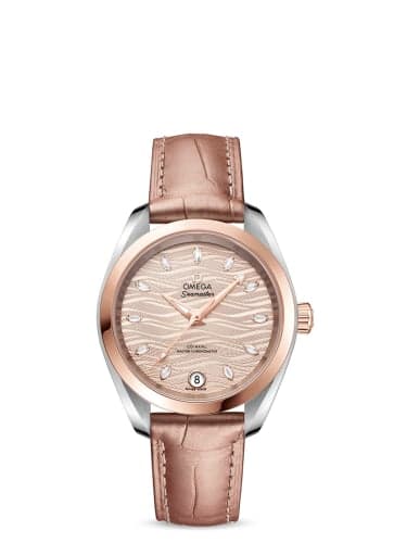 Omega Seamaster Aqua Terra 150M Master Chronometer 34 Stainless Steel / Sedna Gold / Grey - Diamond / Alligator