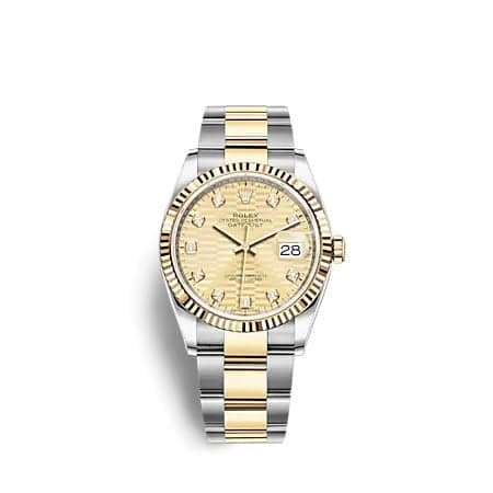 Rolex Datejust 36 Stainless Steel - Yellow Gold - Fluted / Champagne - Fluted - Diamond / Oyster