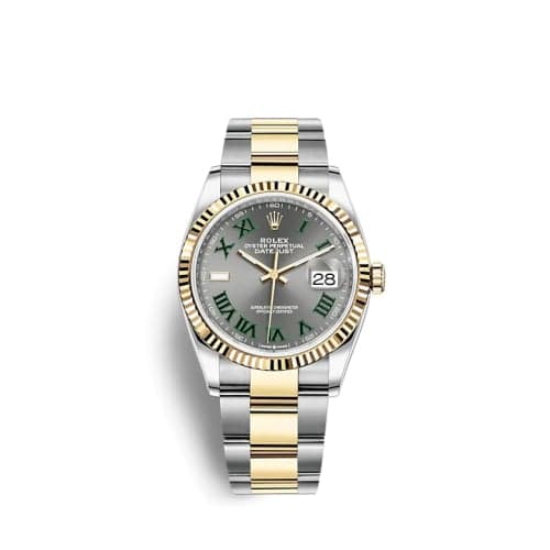 Rolex Datejust 36 Stainless Steel / Yellow Gold / Fluted / Slate - Roman / Oyster