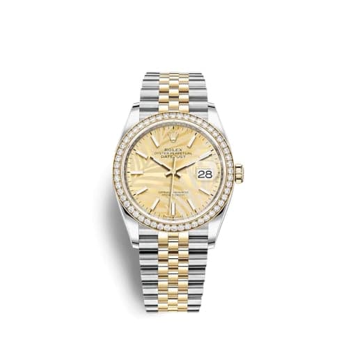 Rolex Datejust 36 Stainless Steel / Yellow Gold / Diamond / Champagne - Palm / Jubilee