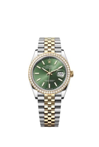Rolex Datejust 36 Stainless Steel - Yellow Gold - Diamond / Olive / Jubilee