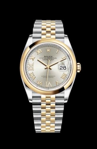Rolex Datejust 36 Stainless Steel / Yellow Gold / Smooth / Silver Roman Diamond / Jubilee
