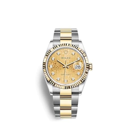Rolex Datejust 36 Stainless Steel / Yellow Gold / Fluted / Champagne Computer / Oyster