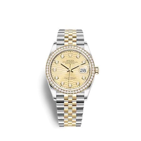 Rolex Datejust 36 Stainless Steel - Yellow Gold - Diamond / Champagne - Fluted - Diamond / Jubilee