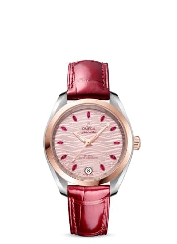 Omega Seamaster Aqua Terra 150M Master Chronometer 34 Stainless Steel / Sedna Gold / Pink - Ruby / Alligator